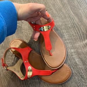 Michael Kors coral sandals.
